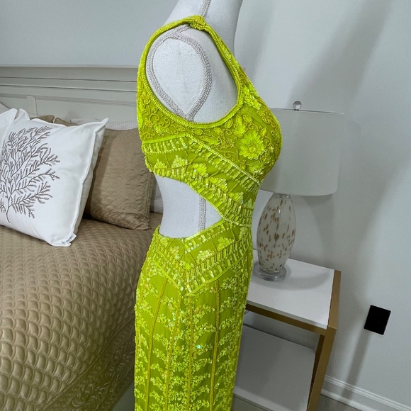 Rachel Allan Neon Green Prom Dress Size 6 - Picture 13 of 14